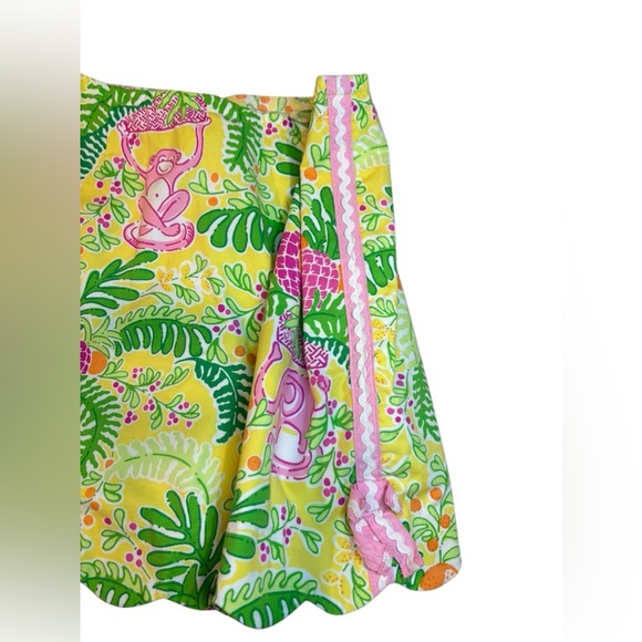 Girls Lilly Pulitzer Tropical elephant monkey Print Skort 10 - Picture 5 of 9